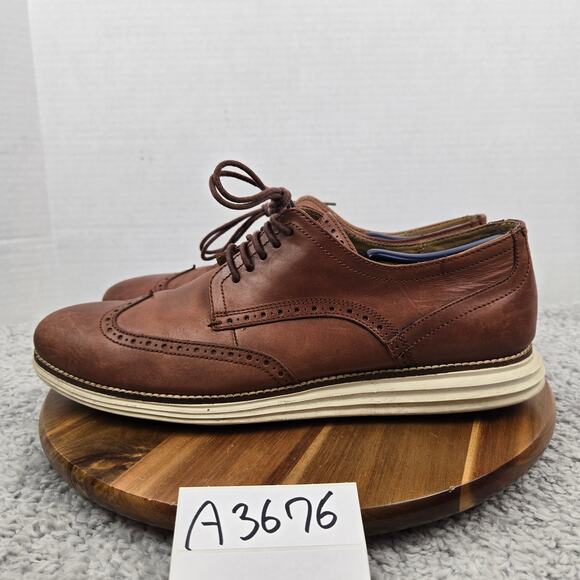 Cole Haan Mens 12M OriginalGrand Woodbury Brown Wingtip Brogue Casual Oxford - Picture 1 of 12